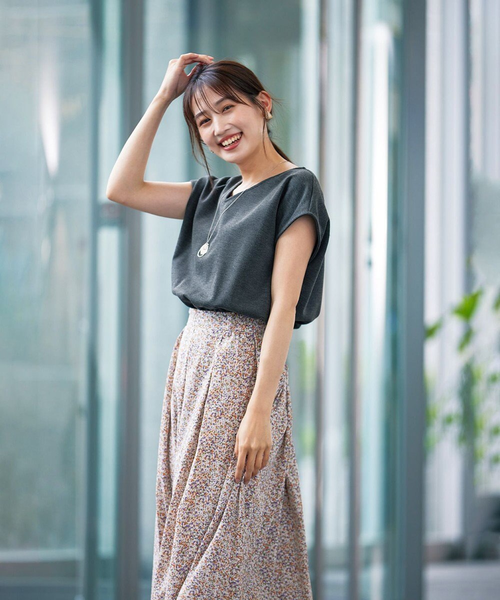 Tiaclasse 【洗える】異素材を組み合わせたカットソードッキングワンピース 