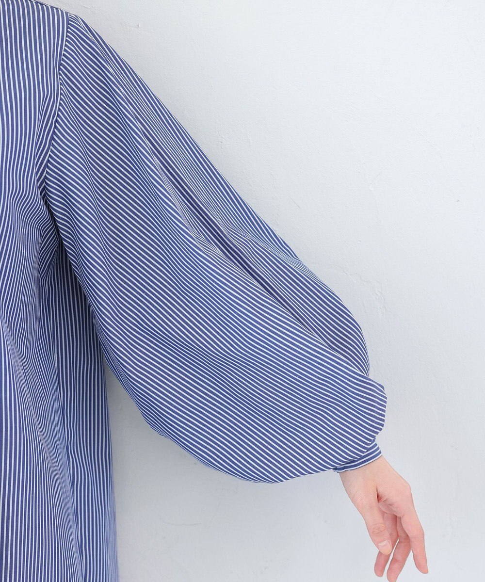 Tiaclasse 【洗える】パフ袖シャツチュニックブラウス 