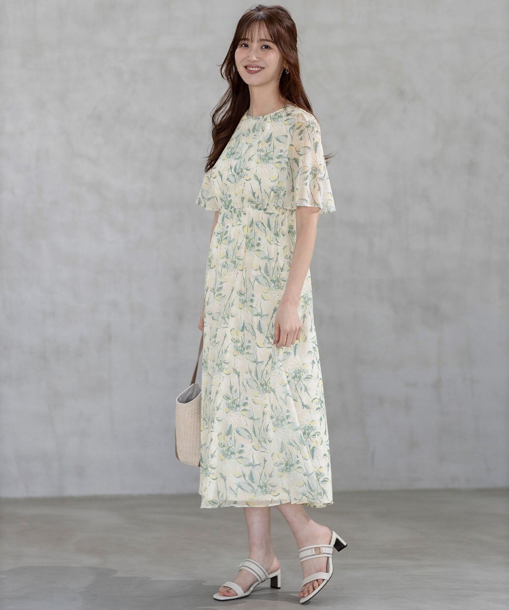 ANY SIS 【洗える】シアーパターン ワンピース 