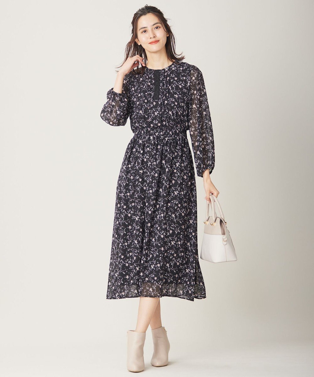 ANY SIS 【洗える】フラワーブルームパフスーブ ワンピース 