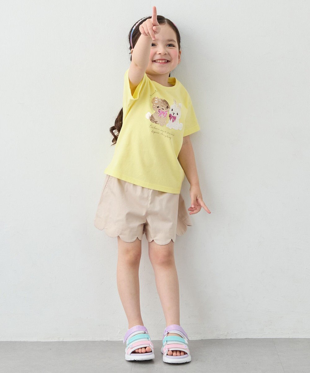 ANY KIDS 【綿100%】ドロップショルダーミラクルスパンコールTシャツ 