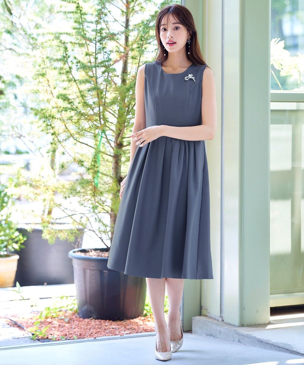Tiaclasse 【洗える】タックフレアワンピース 