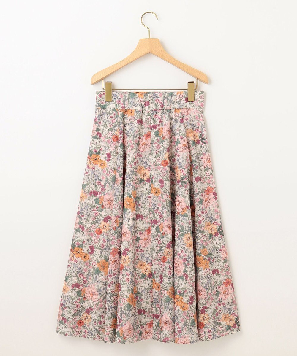 組曲 【洗える・シワになりにくい】フルラージュプリント スカート 