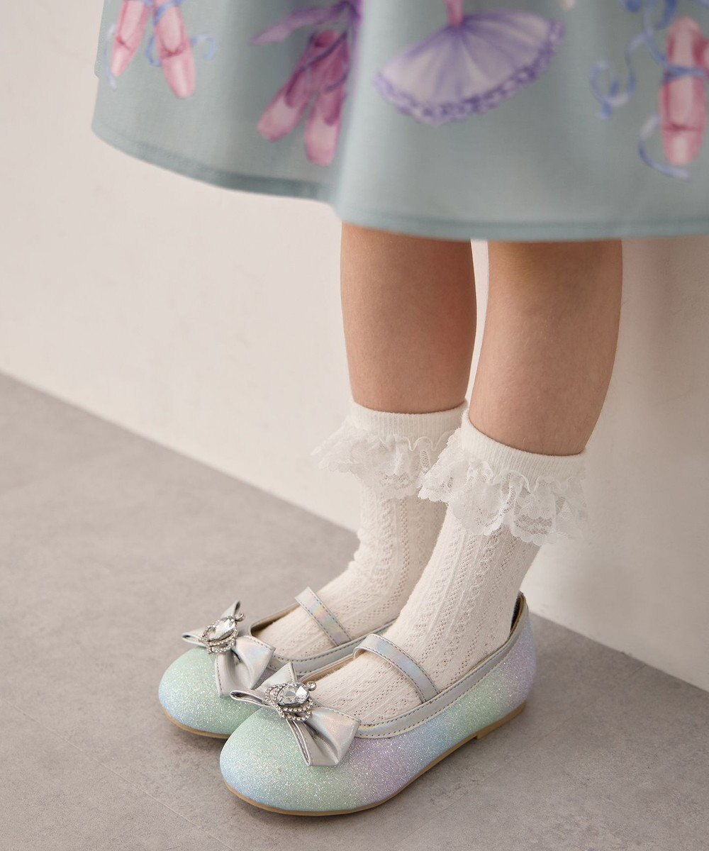 ANY KIDS キラキラリボンパンプス 