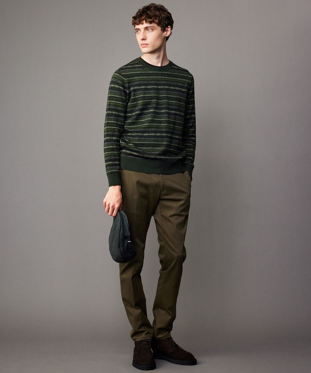 JOSEPH ABBOUD 【ウェストも伸びる！/JAPANファブリック/ストレッチ】ハイパワーサテンストレッチ パンツ 