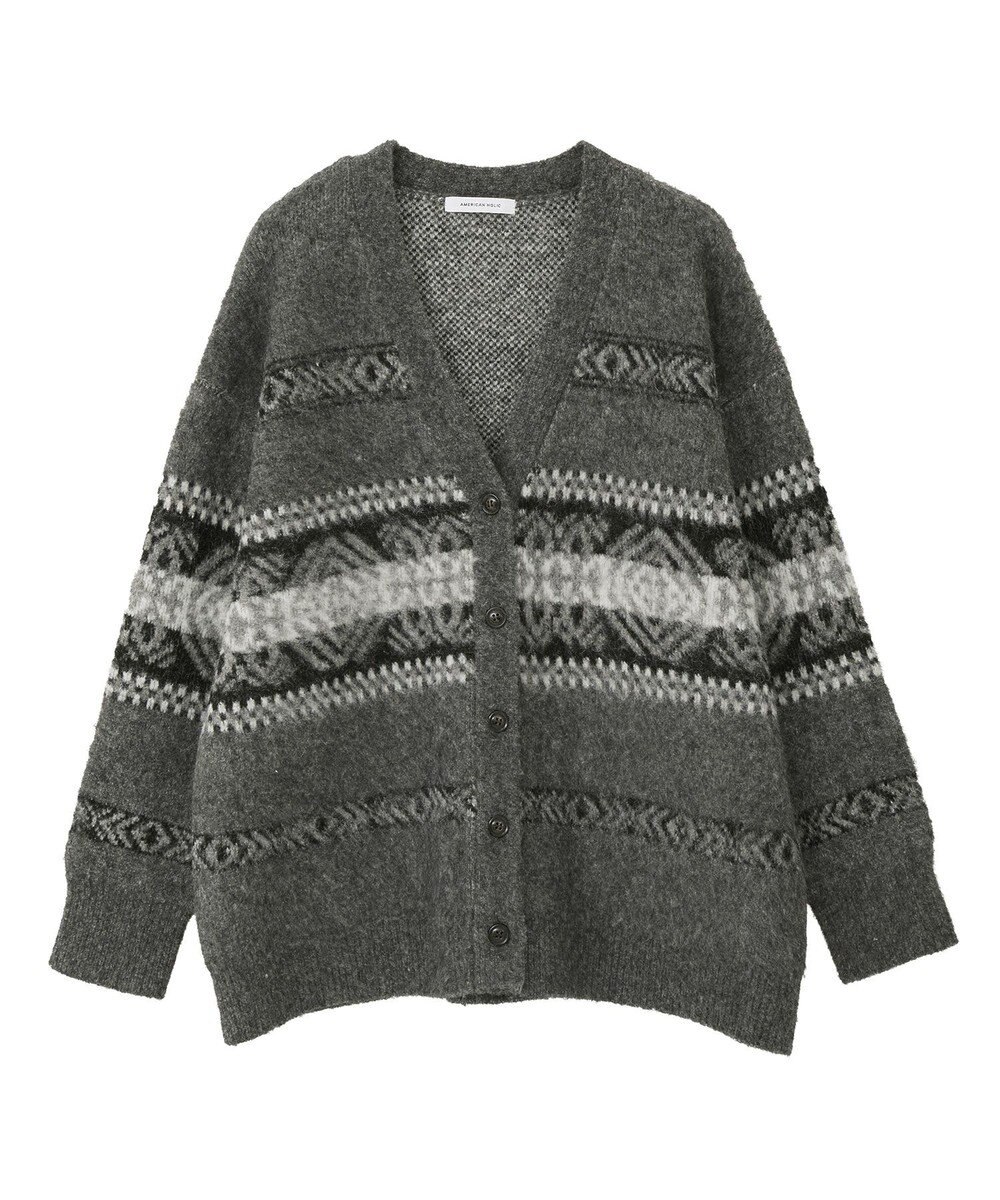 AMERICAN HOLIC アソート柄シャギーニットカーディガン 