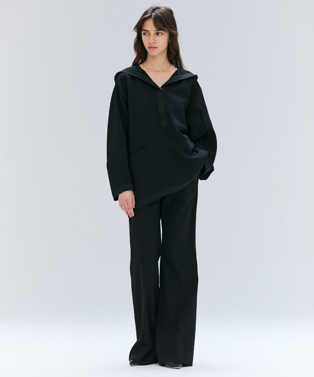 BEIGE， 【洗える】POMONA / Vネックフード付プルオーバー 