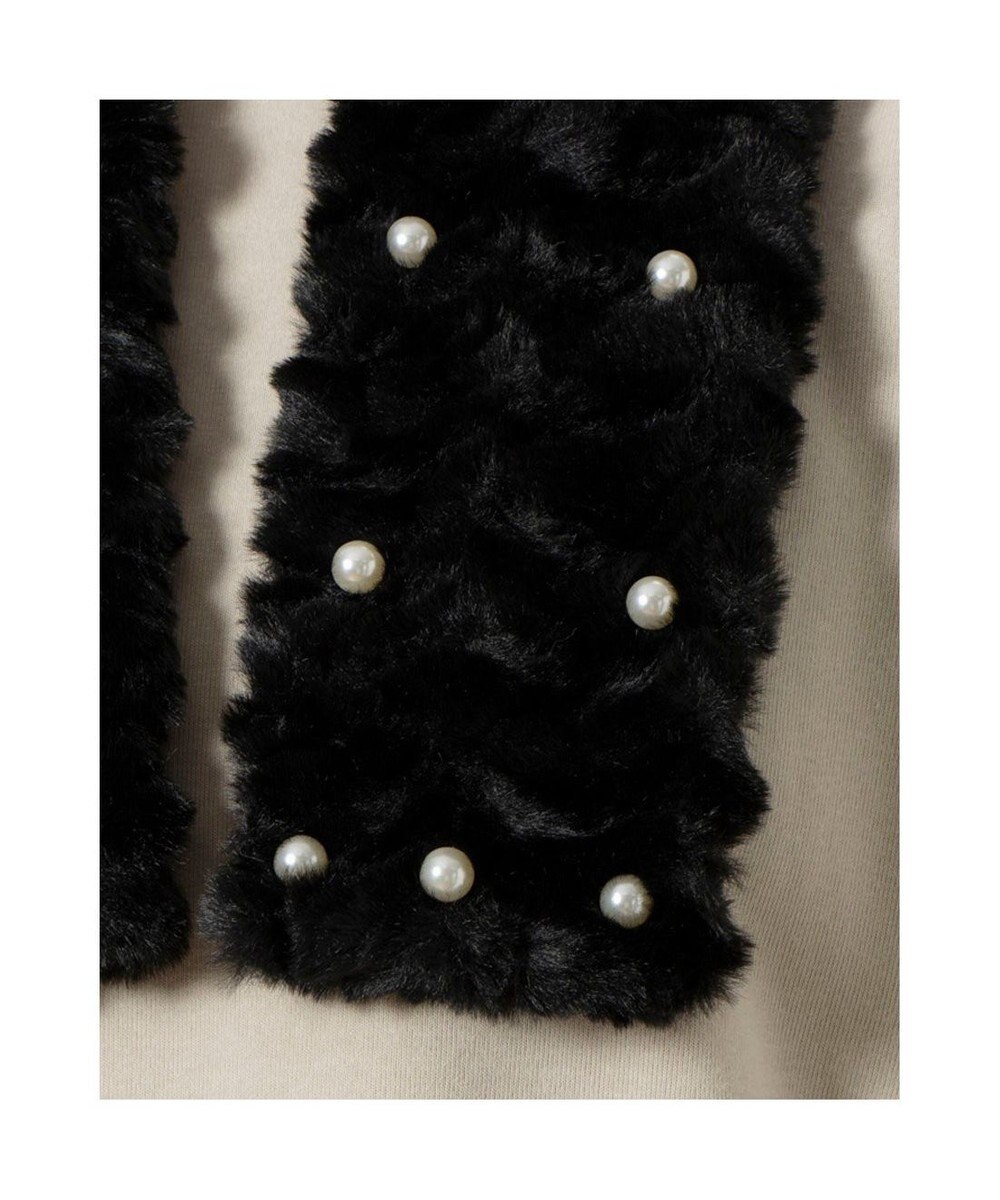 UNBILLION カシュネ cache nez / パール付フェイクファーマフラー 