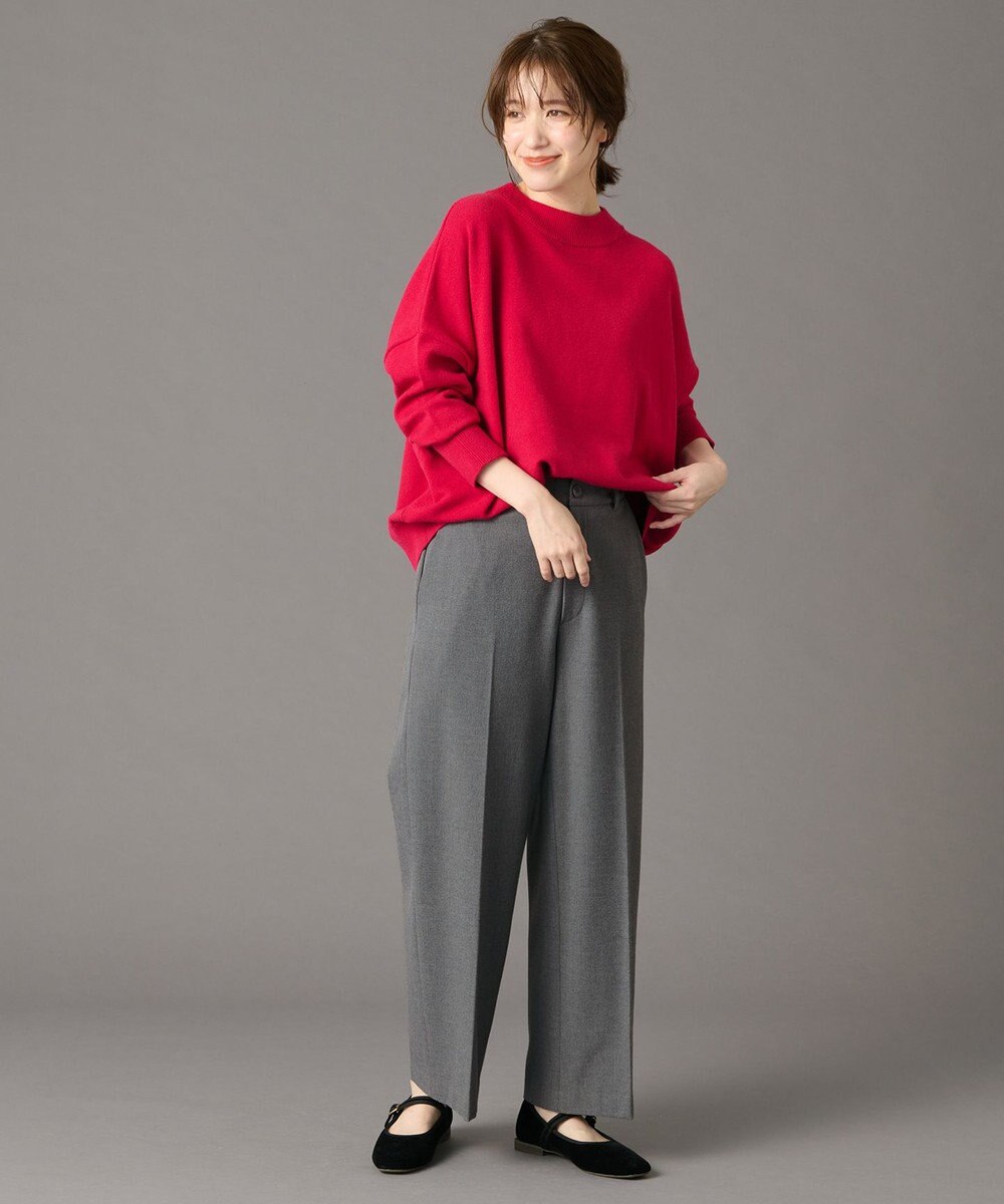 ANY L 【洗濯機可/ストレッチ/ウエストゴム/裏起毛】マルチファンクションストレッチワイドパンツ 