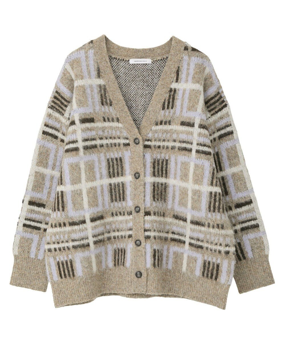 AMERICAN HOLIC アソート柄シャギーニットカーディガン 