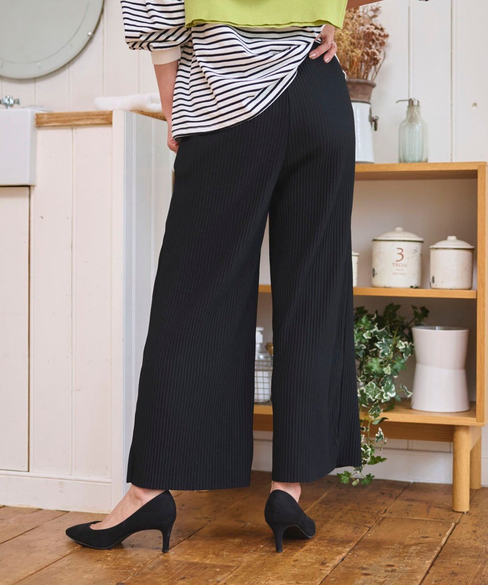 WEGO 【WEB限定/2025年秋冬新作/裾カットOK！自分サイズに調整可能/ウエストゴム/しわになりにくい/】カットプリーツパンツ 