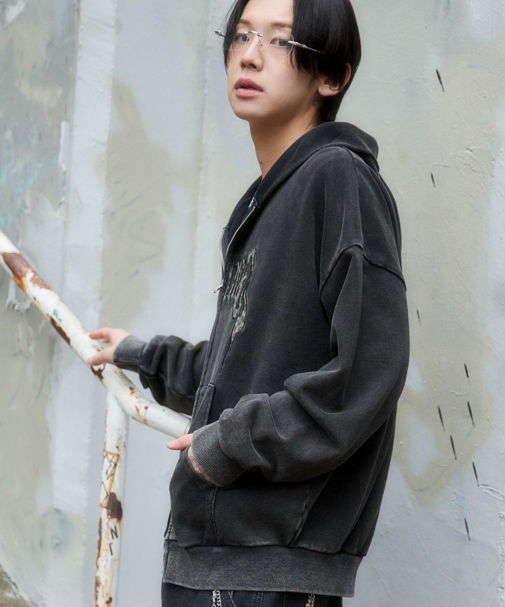 WEGO 【ユニセックス着用ITEM/SMLサイズ展開】グラフィックZIPパーカー 