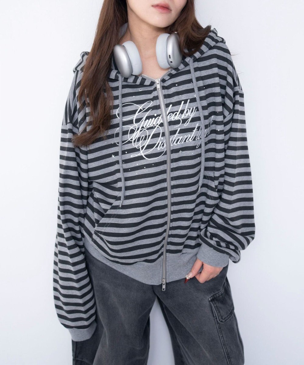 WEGO グラフィックZIPパーカー 