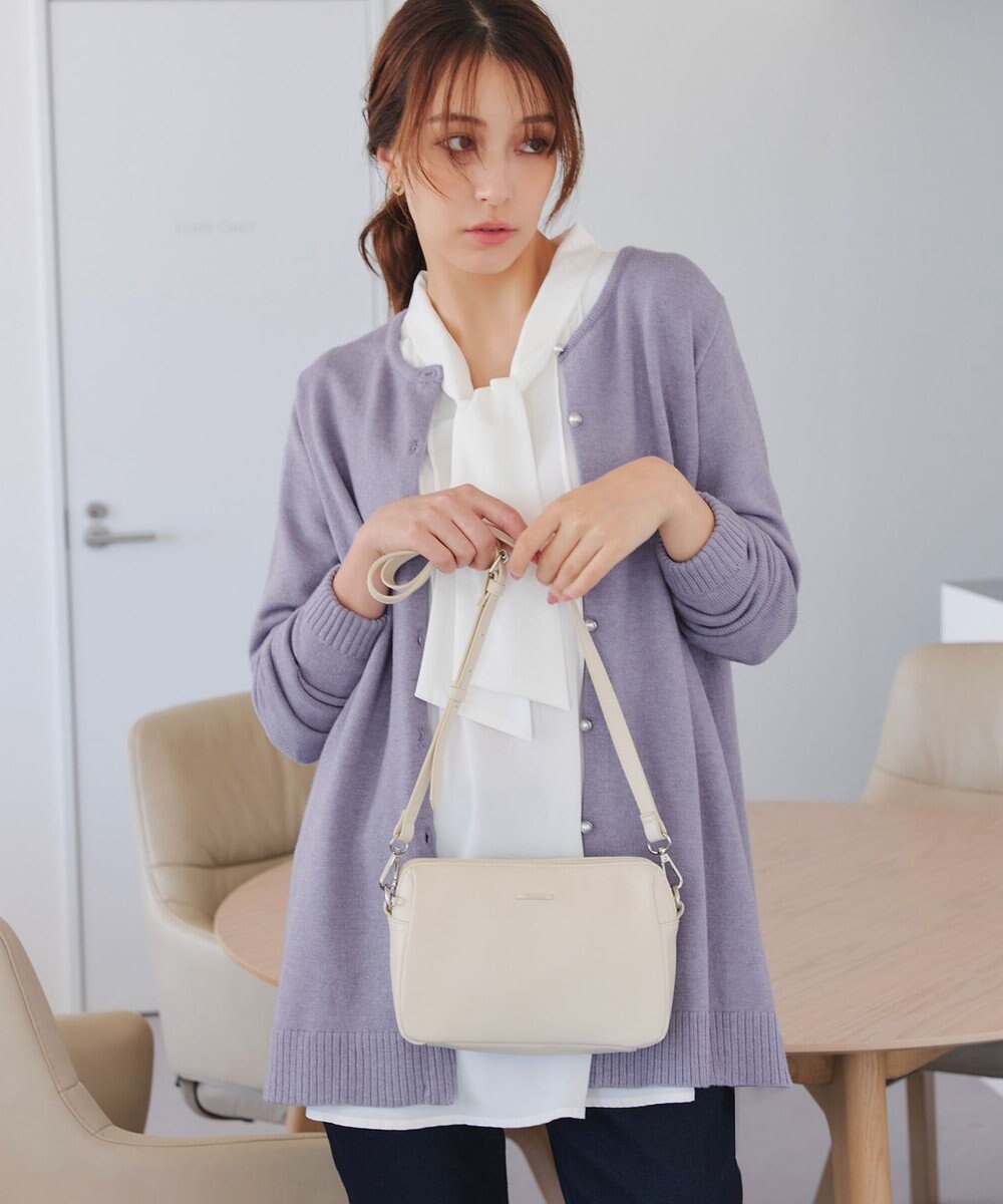 Tiaclasse 【洗える】ラウンドネックミドル丈ニットカーディガン 