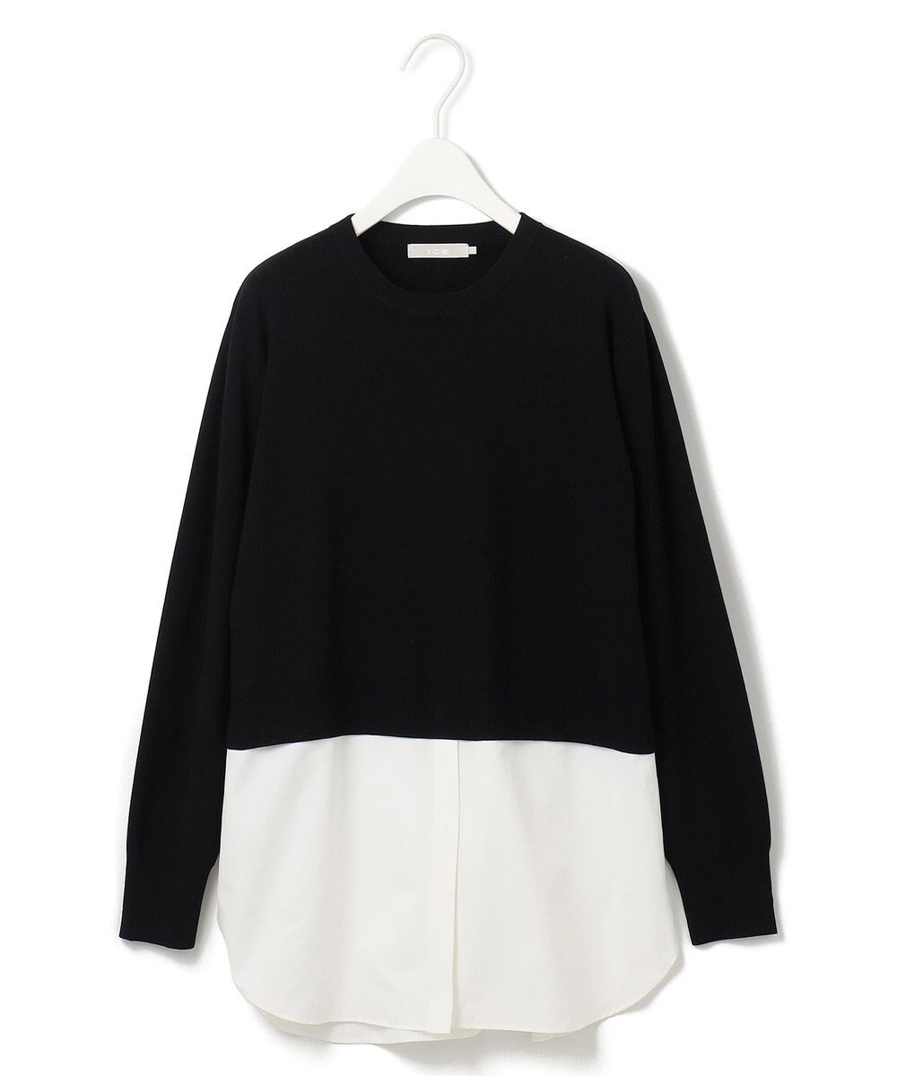 ICB L 【WEB&一部店舗限定カラーあり】クロスコンビ ニットプルオーバー 