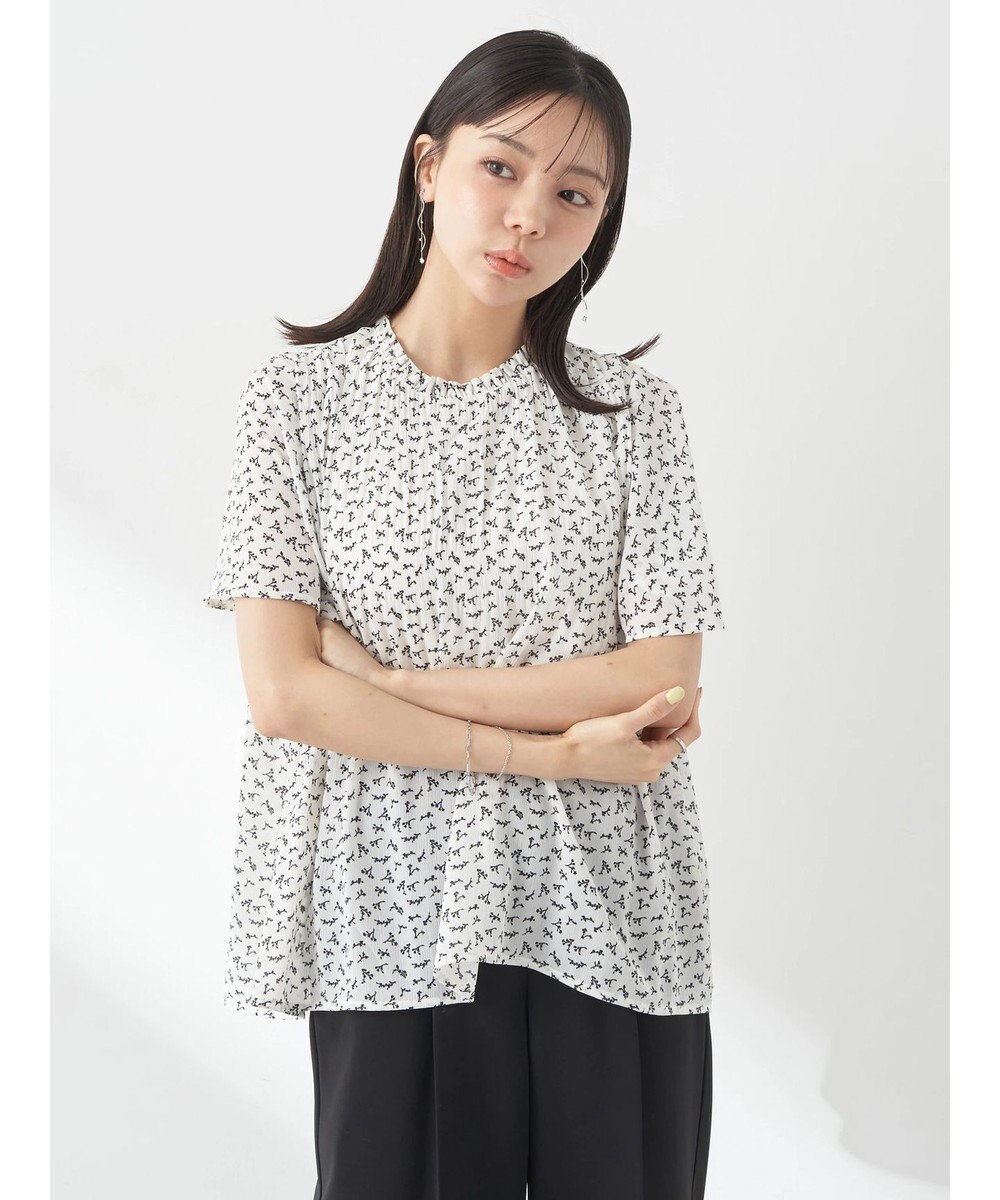 earth music&ecology マジョリカプリーツ半袖ブラウス 