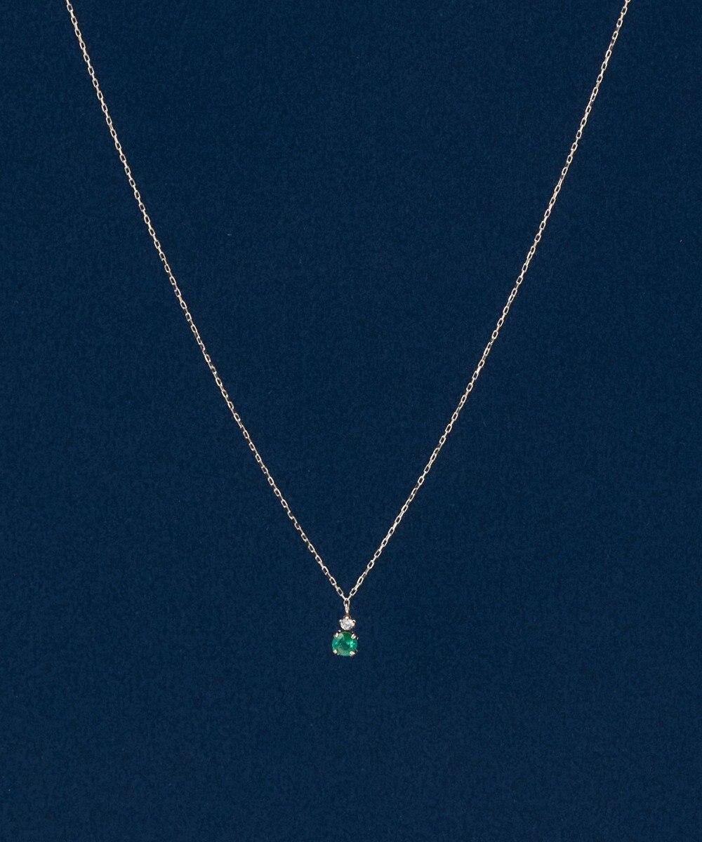 Phoebe 【K10】ジュエルラックネックレス　エメラルド/5月誕生石/天然石/全長:40cm 
