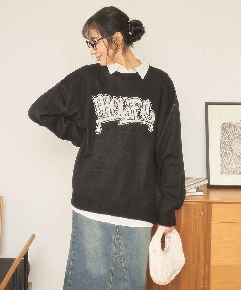 WEGO 【新色追加/ユニセックス着用ITEM/SMLサイズ展開】ジャガードグラフィックプルオーバー（LS） 