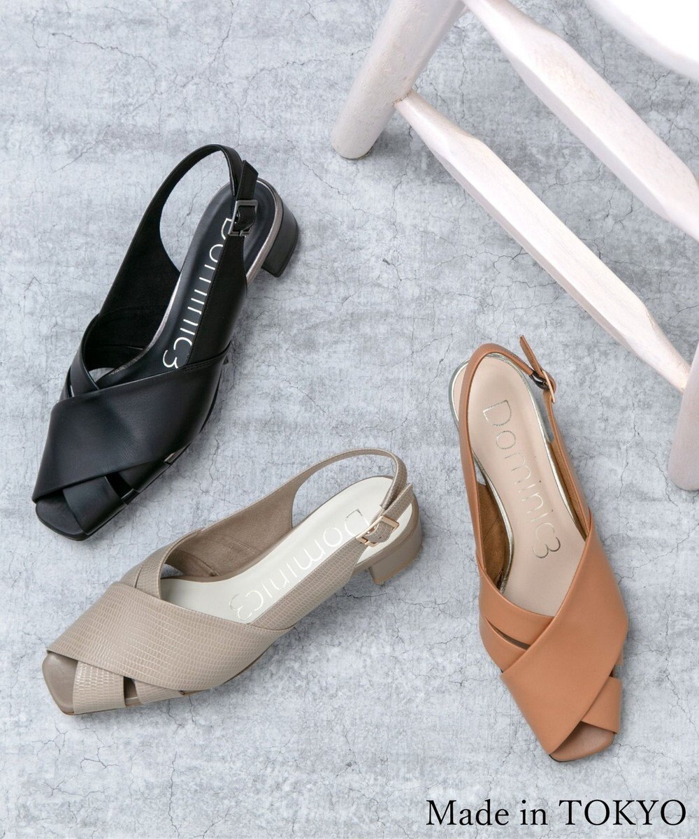Dominic3 クロスベルト バックストラップ レザーサンダル 