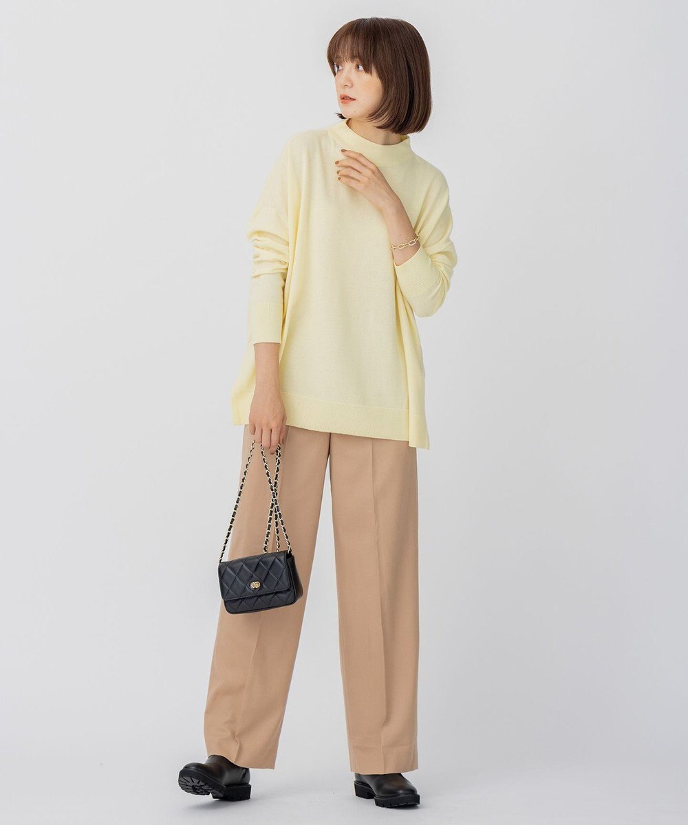 23区 【洗える】セミウーステッドウール モックネック ニット 