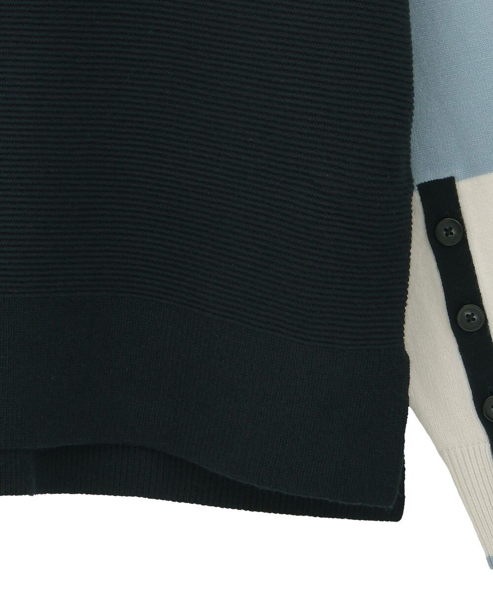 YECCA VECCA 釦デザイン配色ニット 