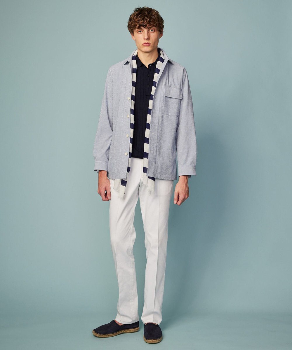 JOSEPH ABBOUD 【清涼・軽量・夏の軽羽織】クールサッカー ライトシャツ アウター 