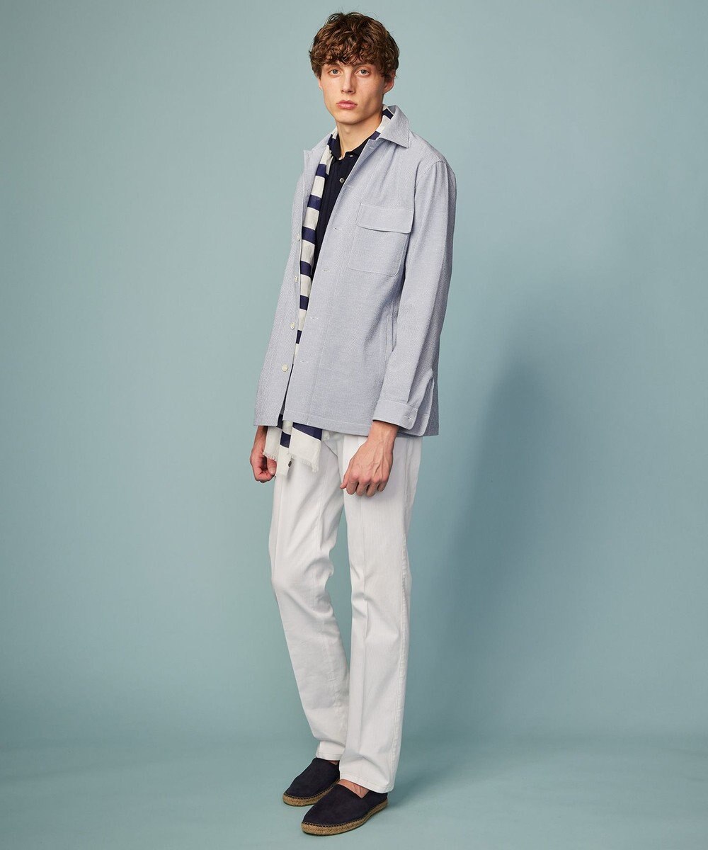 JOSEPH ABBOUD 【清涼・軽量・夏の軽羽織】クールサッカー ライトシャツ アウター 