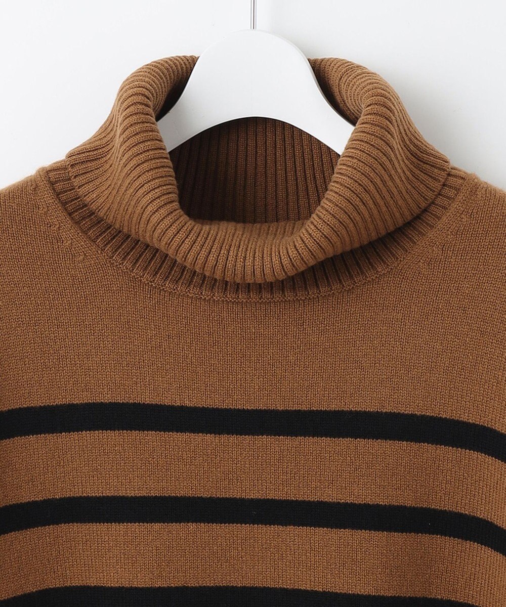 J.PRESS LADIES S 【洗える】MERINO CASHMERE オフタートル ボーダー ニット 