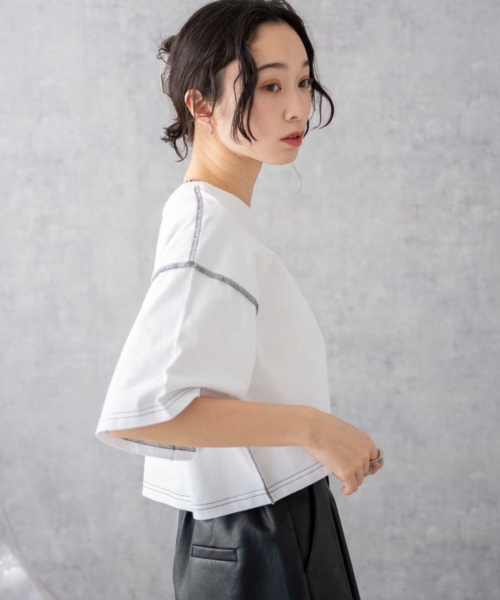 WEGO アウトステッチグラフィックショートT 