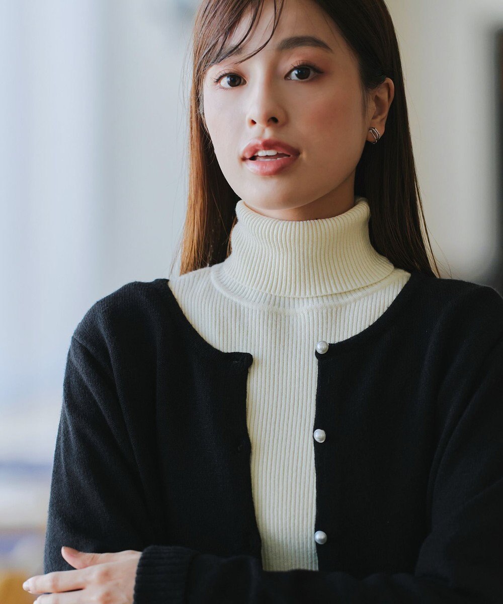 Tiaclasse 【洗える】ラウンドネックミドル丈ニットカーディガン 