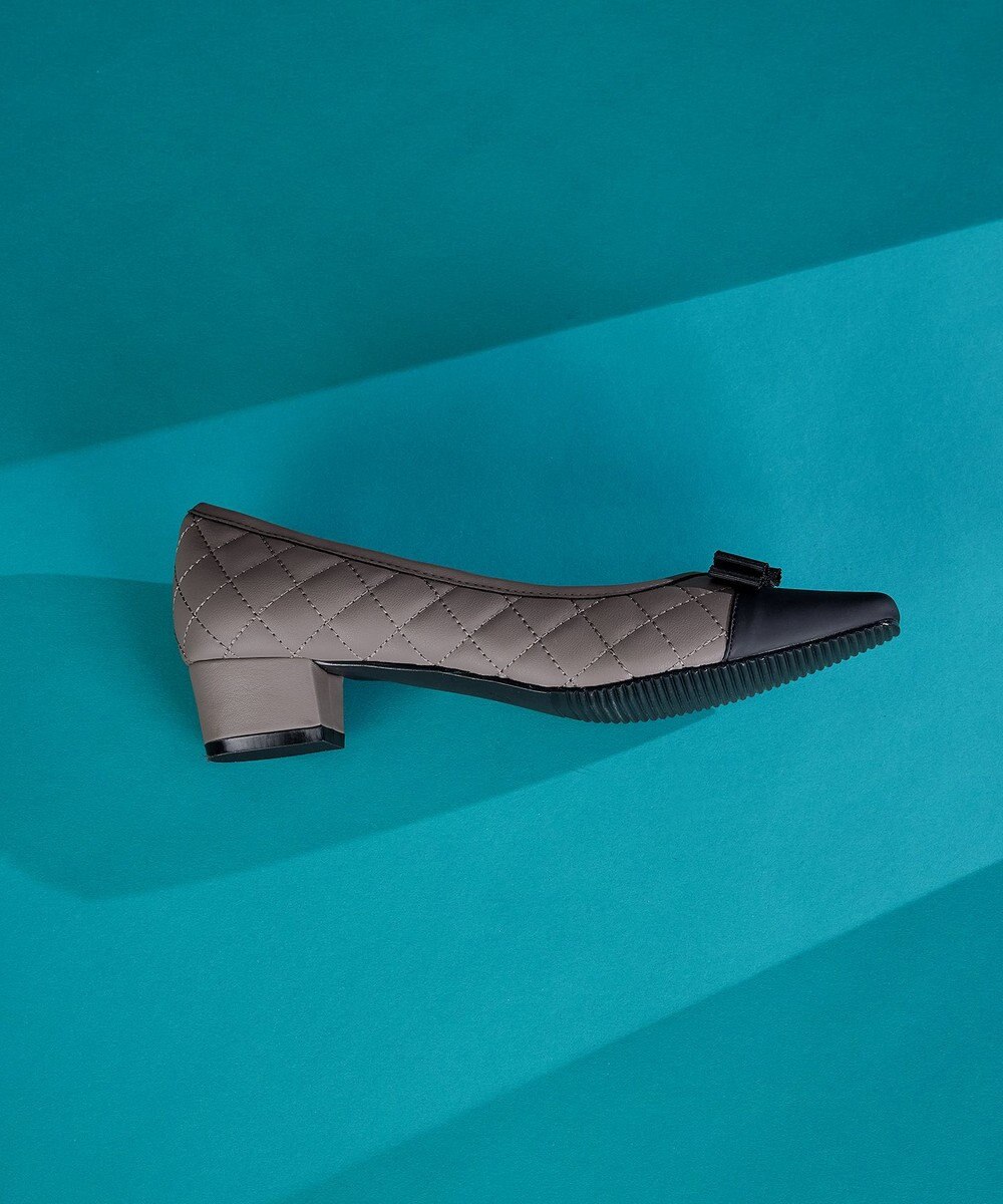 Tiaclasse 【安田美沙子さん着用・撥水】リボンキルティングパンプス　レインシューズ 