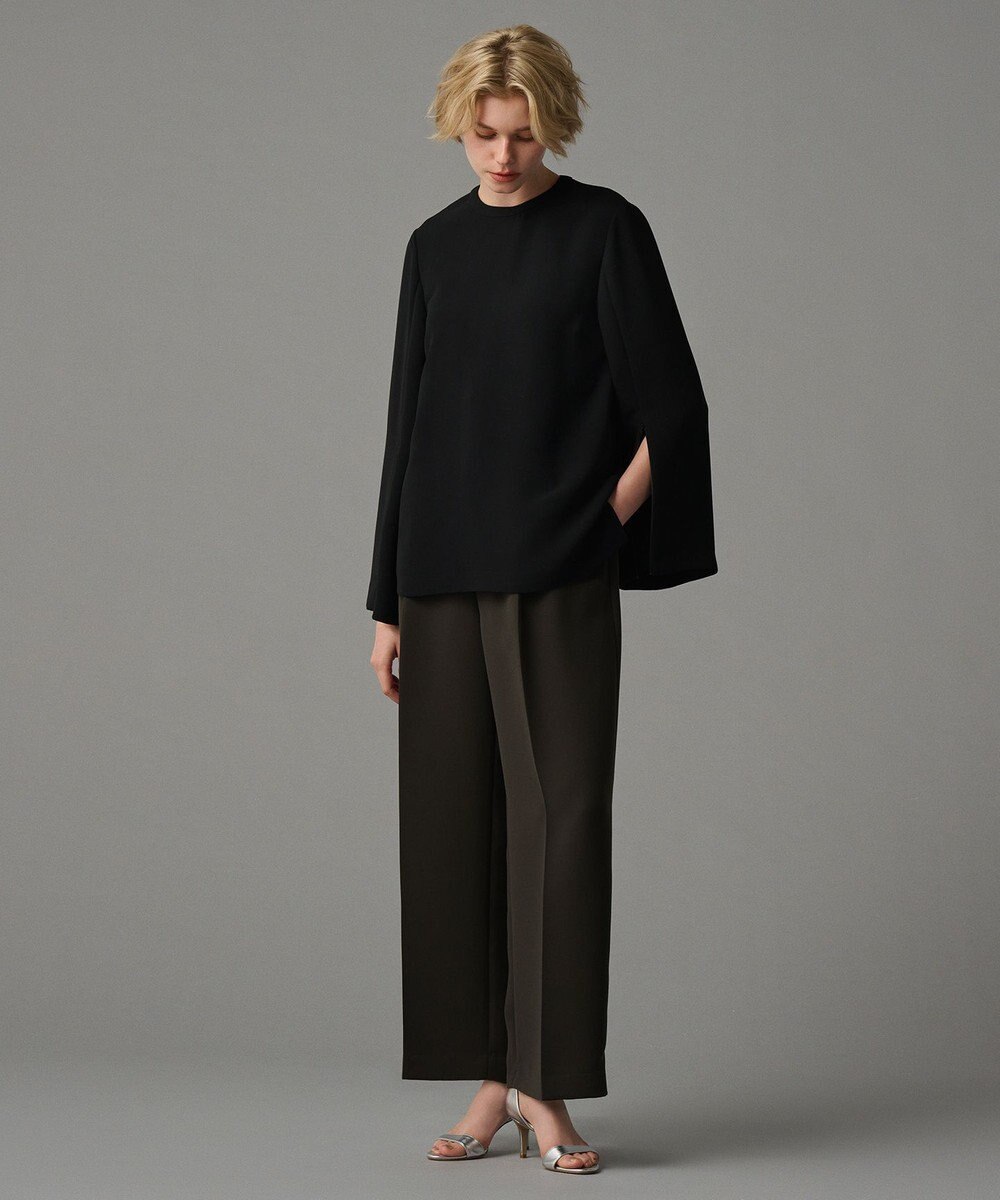 uncrave 【防シワ・洗濯機洗い可】ウォッシャブル ダブルクロス ワイドパンツ 