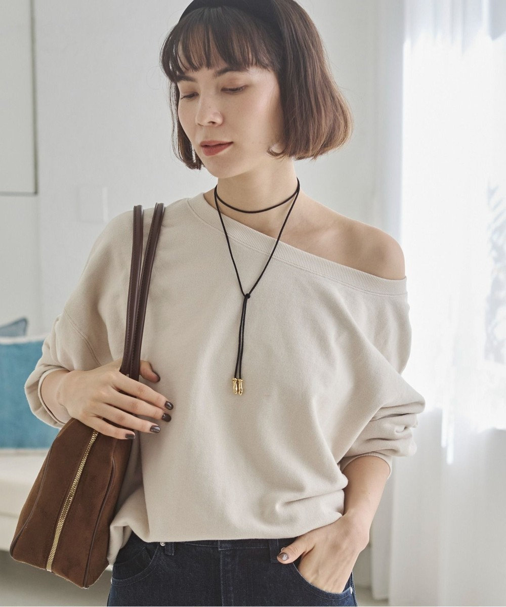 WEGO 【ANGIE VINTAGE/SETUP対応アイテム】オフショルダー裏毛スウェット 