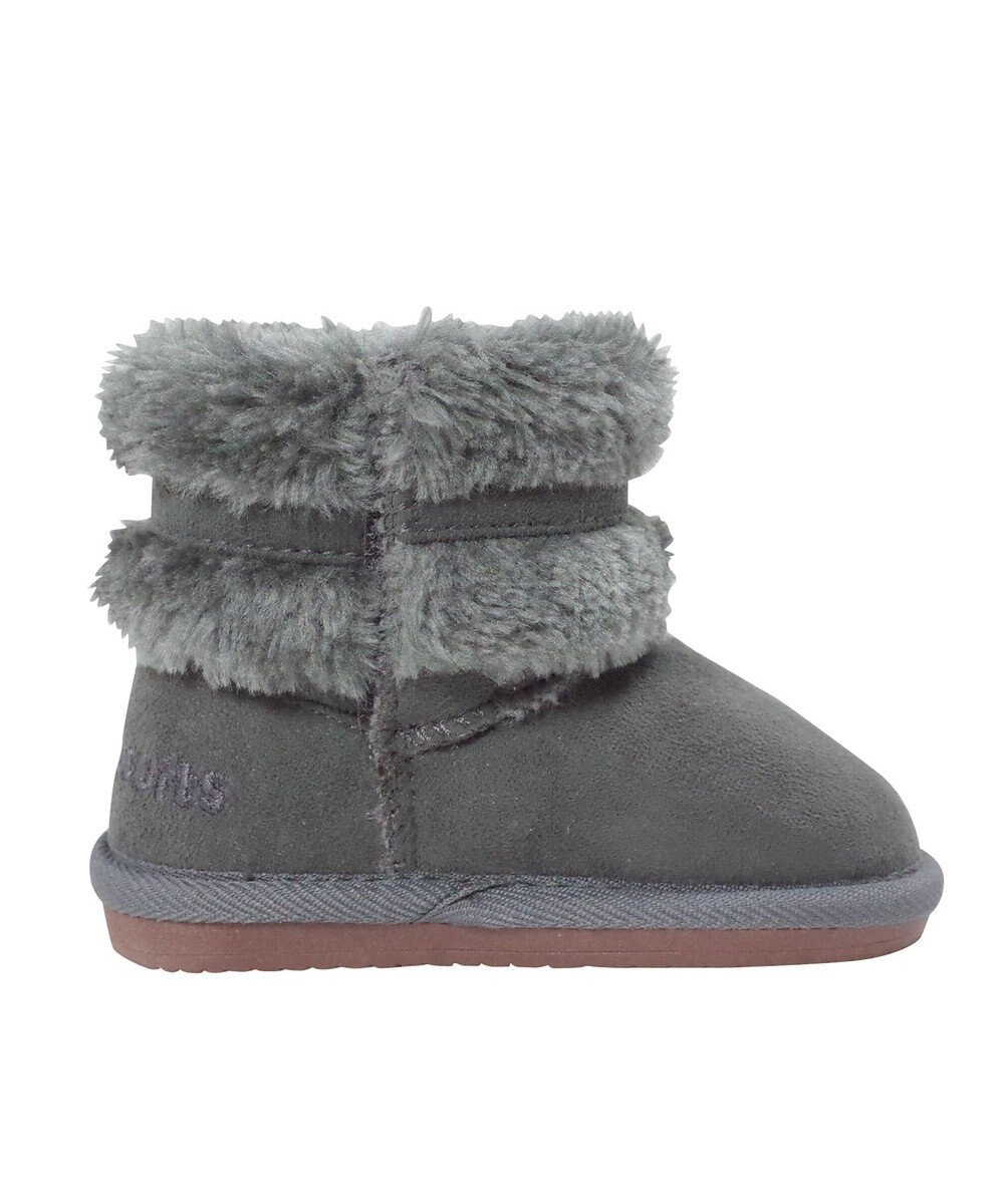 MIKI HOUSE HOT BISCUITS 【13-18cm】 ファー付き サイドリボンブーツ 