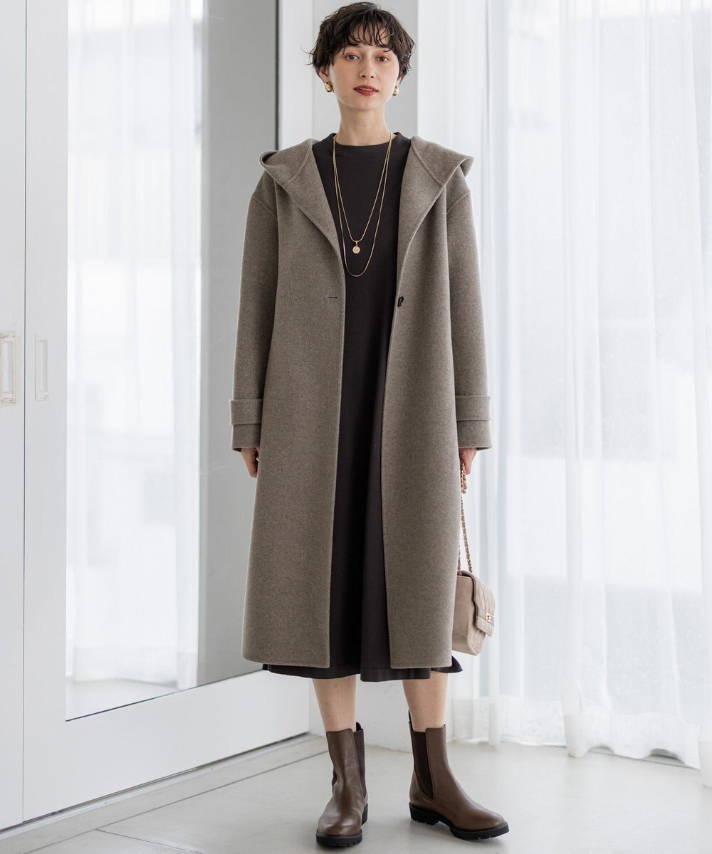 23区 S 【洗える/吊り干しOK】ヴィスコースストレッチ  バックデザイン ニットワンピース 