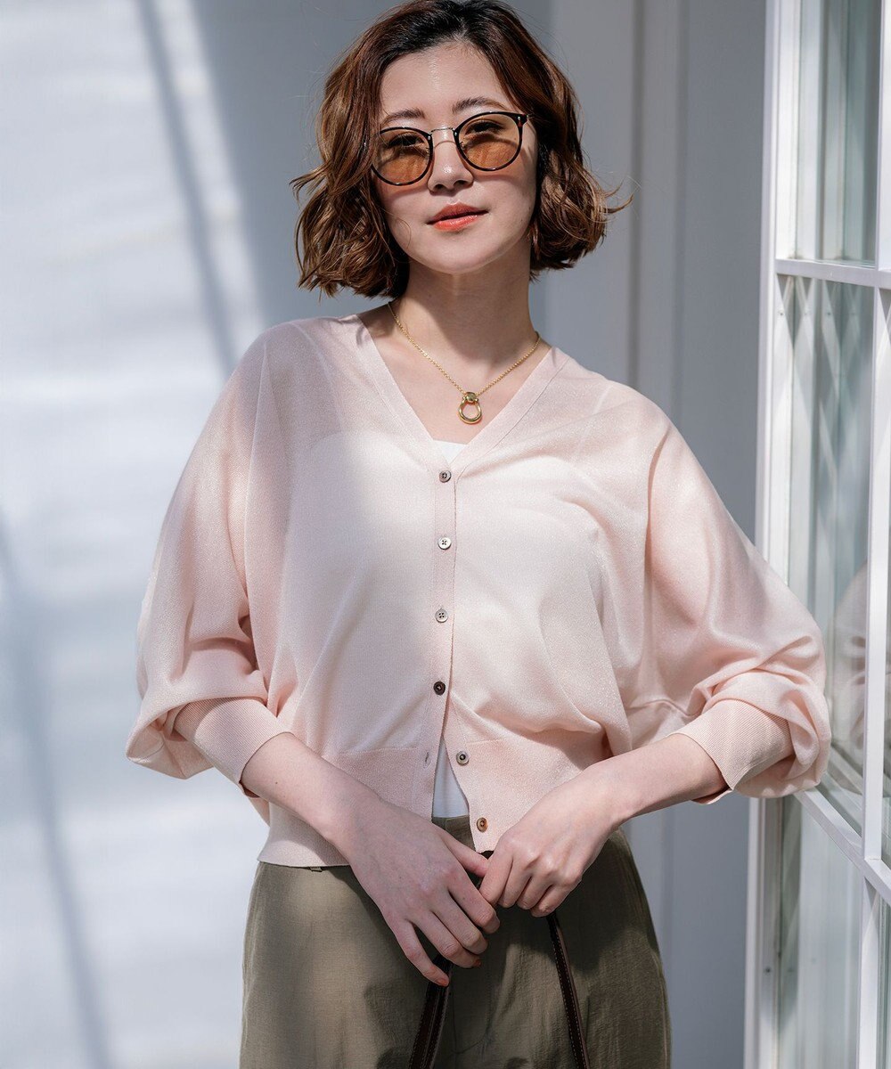 23区 【WEB&一部店舗限定カラーあり】シャイニーシアー ドルマンスリーブ カーディガン 