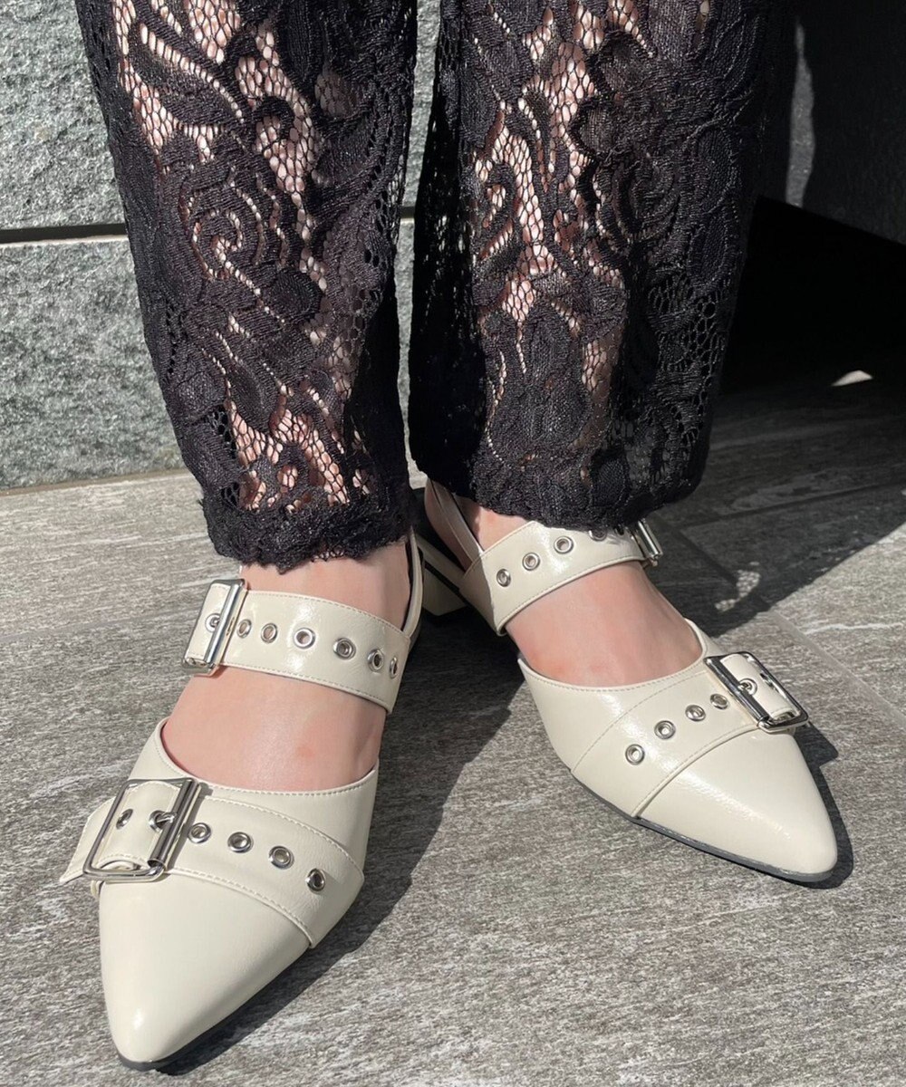 WEGO ハトメベルトポインテッドシューズ 