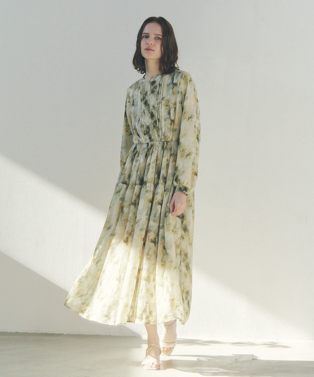 YECCA VECCA ぼかしフラワー柄ワンピース 