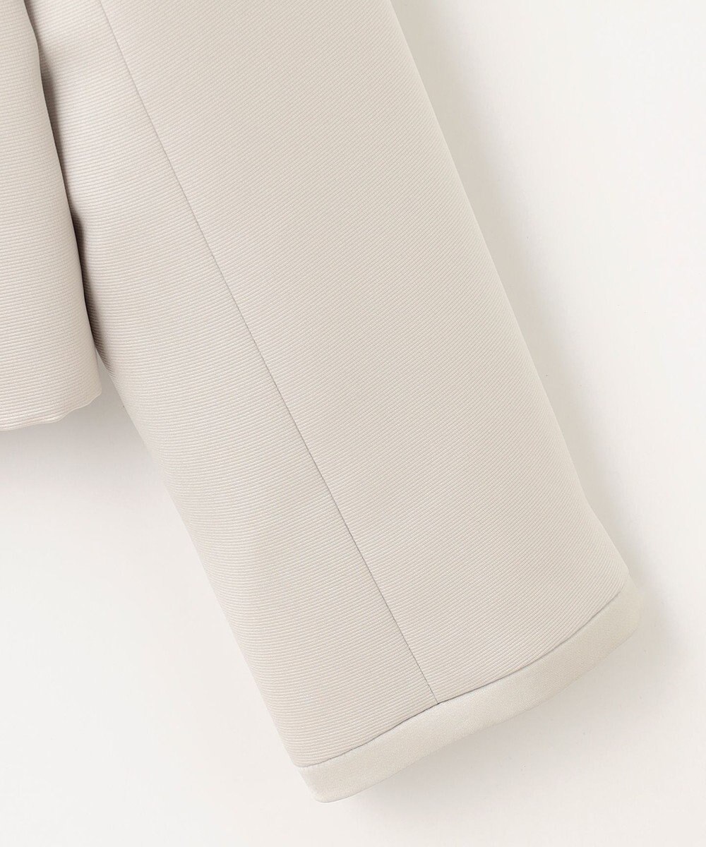 自由区 L 【洗える】グログランノーカラー ジャケット 