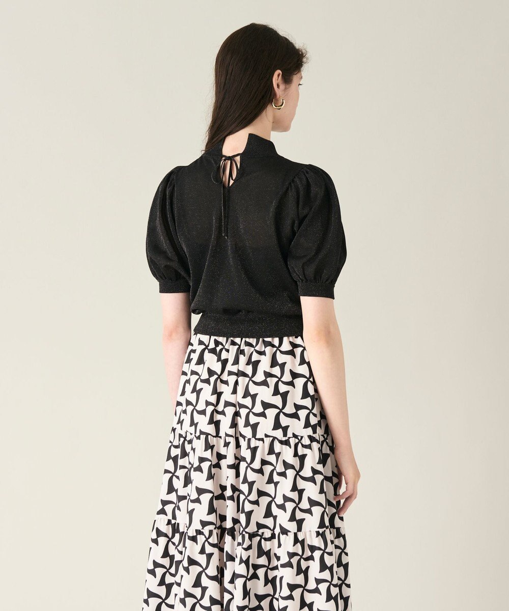 GRACE CONTINENTAL ラメシアーパフニットトップ 