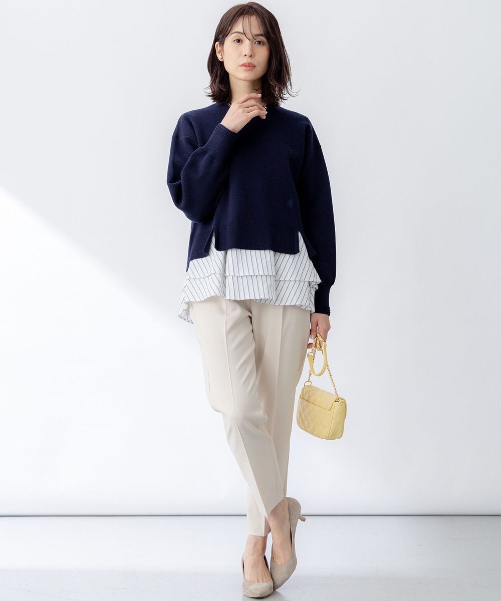 組曲 【ストレッチ・イージーケア】オシャクロス テーパードパンツ 