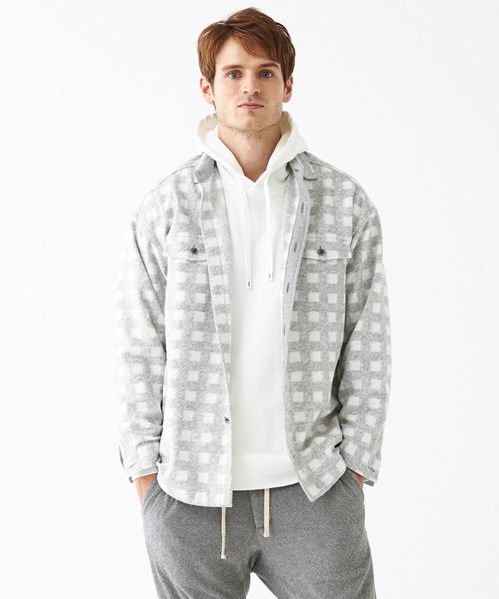 JOSEPH ABBOUD MOUNTAIN 【SPACE／UNISEX】フランネルジャージーチェック シャツ 