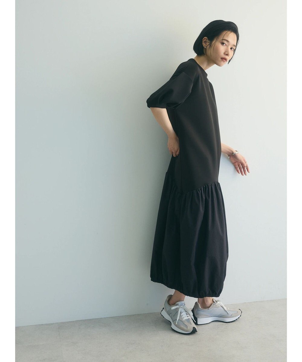 Green Parks ａ．異素材切り替えバルーンワンピース 