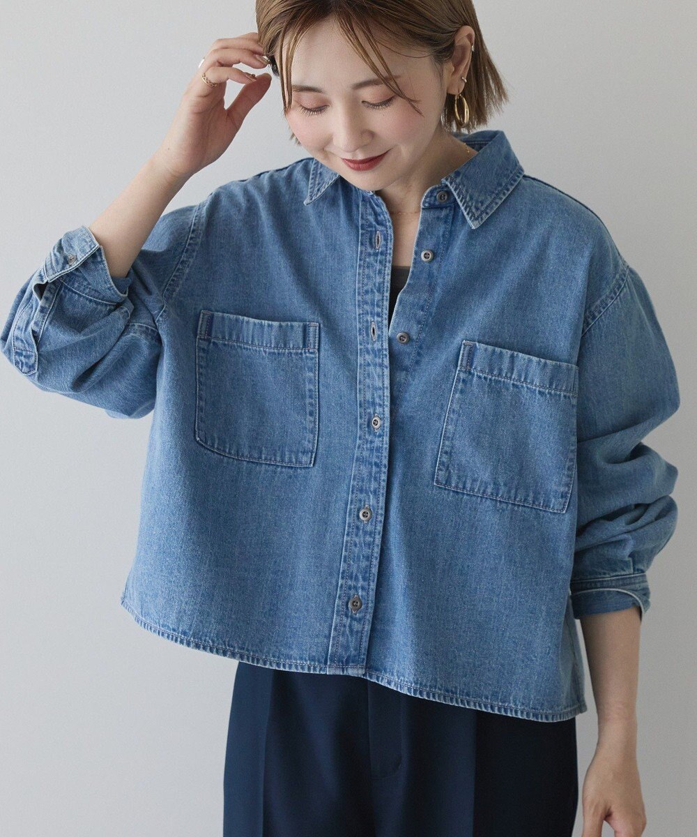 AMERICAN HOLIC Ｗポケットデニムショートシャツ 