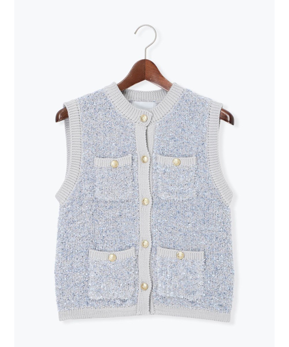 Te chichi ツイードニットベスト 