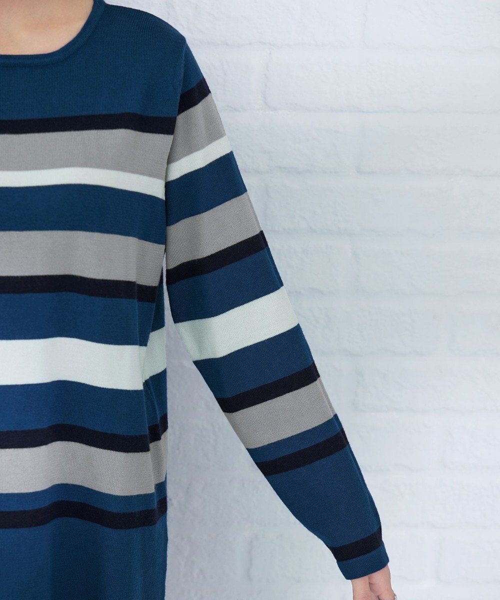 Tiaclasse 【洗える】マルチボーダーニットチュニック 