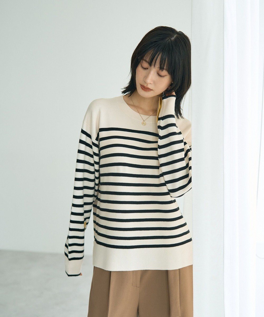 YECCA VECCA 釦デザイン配色ニット 