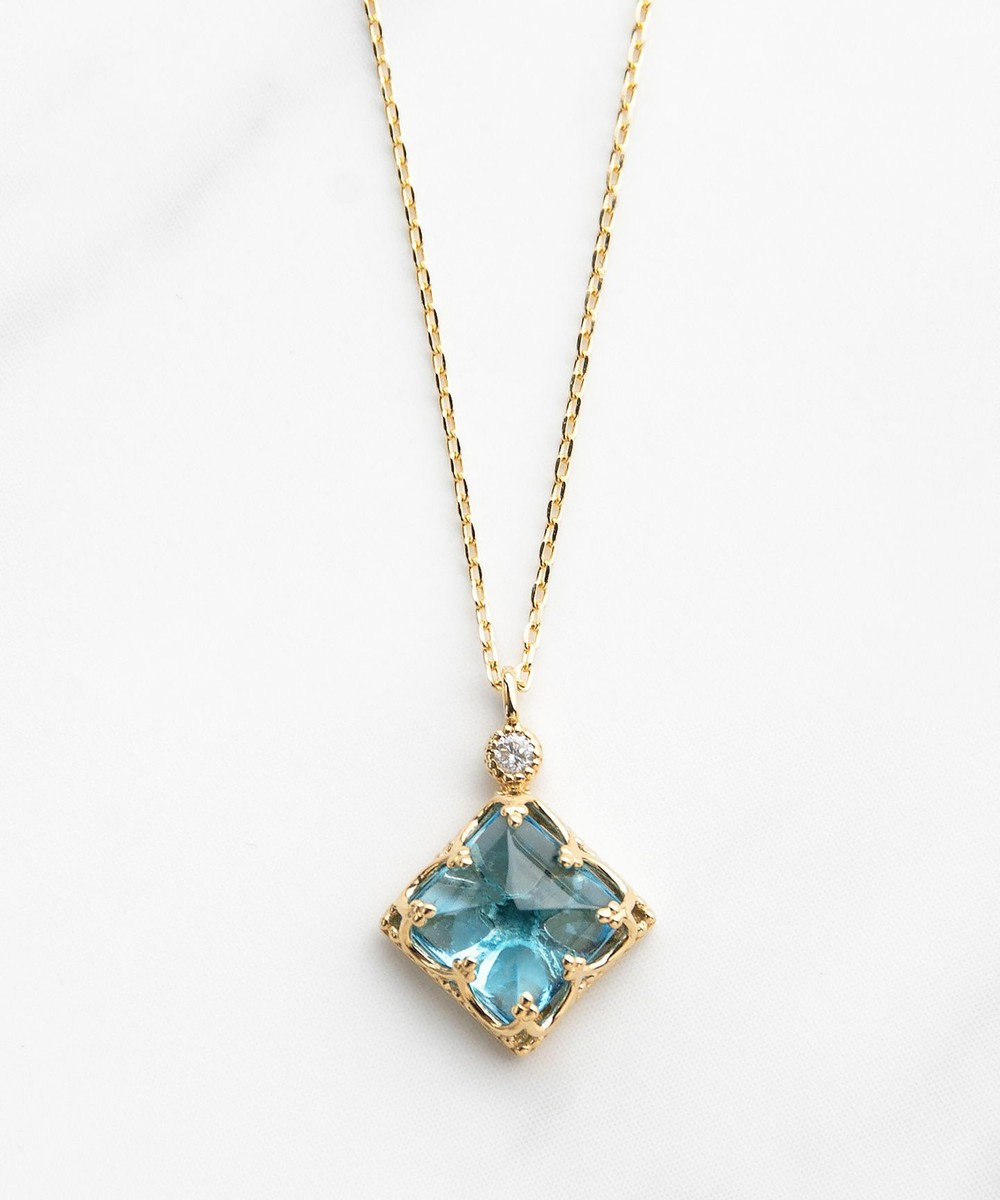 TOCCA 【WEB限定】BLUE STAR K10 NECKLACE  K10 天然石ピラミッドカット ダイヤモンド ネックレス ブルートパーズ