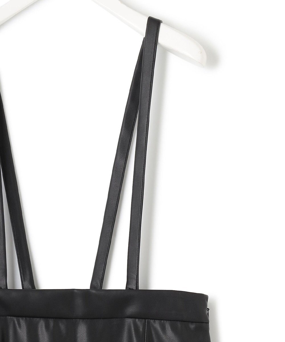 ICB フェイクレザー ナロースカート（サスペンダー付き） 