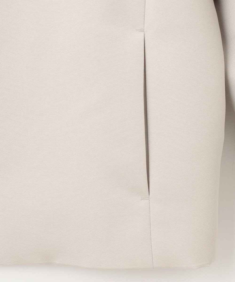 自由区 L 【洗える】グログランノーカラー ジャケット 